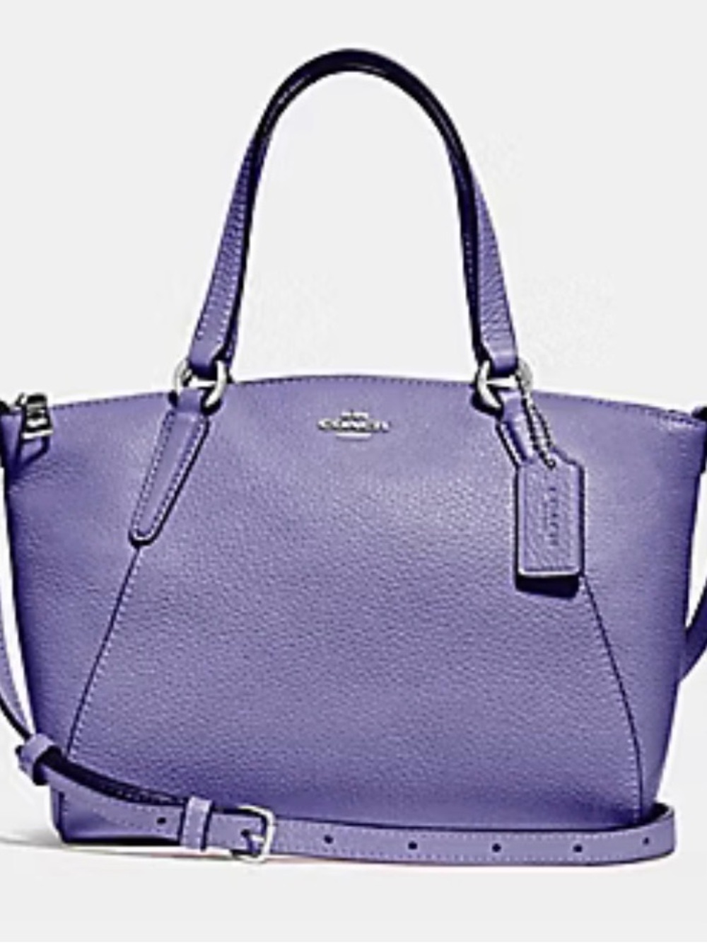 Coach Mini Kelsey Satchel F28994 Lilac Purple Pebble Leather Crossbody